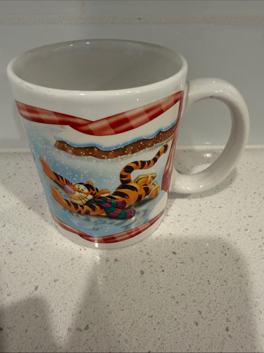 Disney Winnie the Pooh Tigger Eeyore Winter Ice Skating Mug